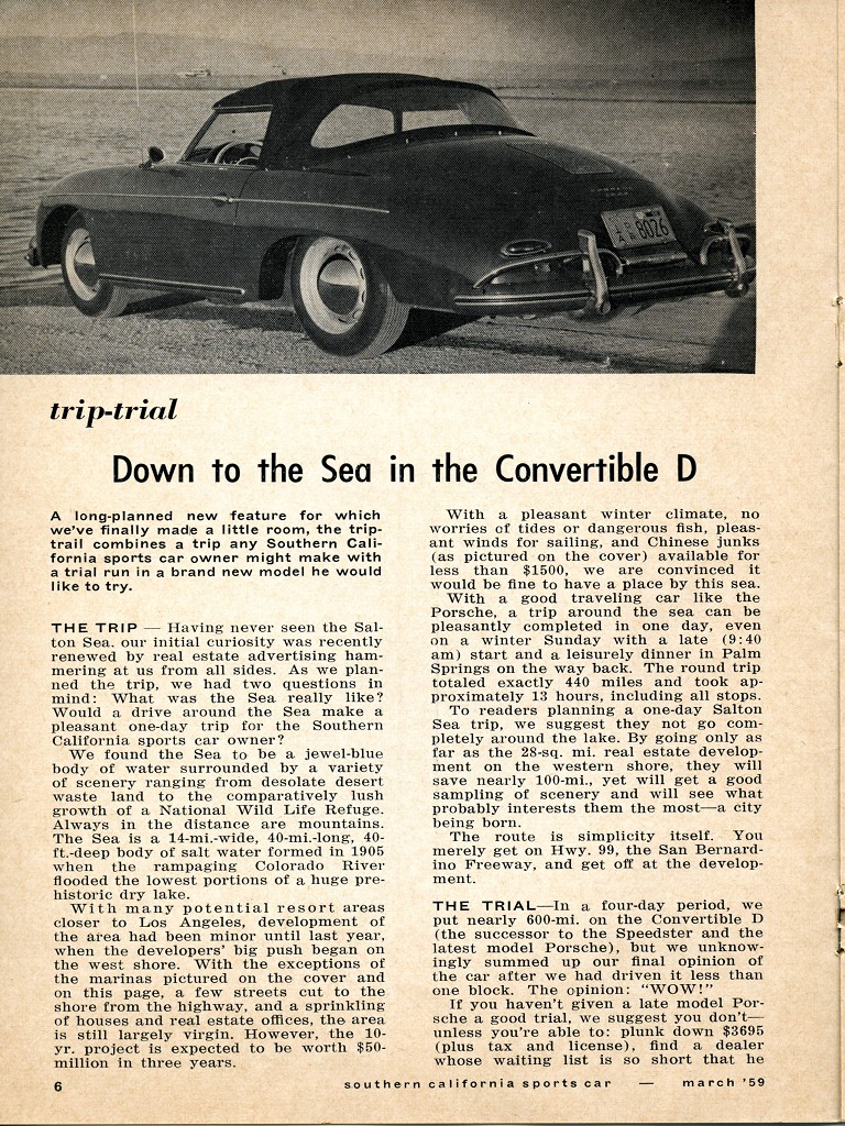 So. California Sports Car article, page 1